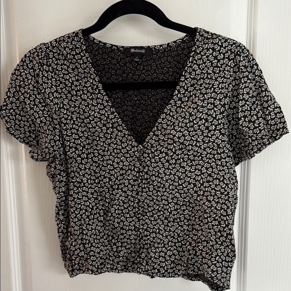 Madewell Black and White Crop  top